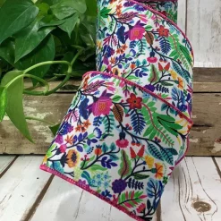 Spring^D. Stevens Garden Floral Ribbon 4"X10Yds