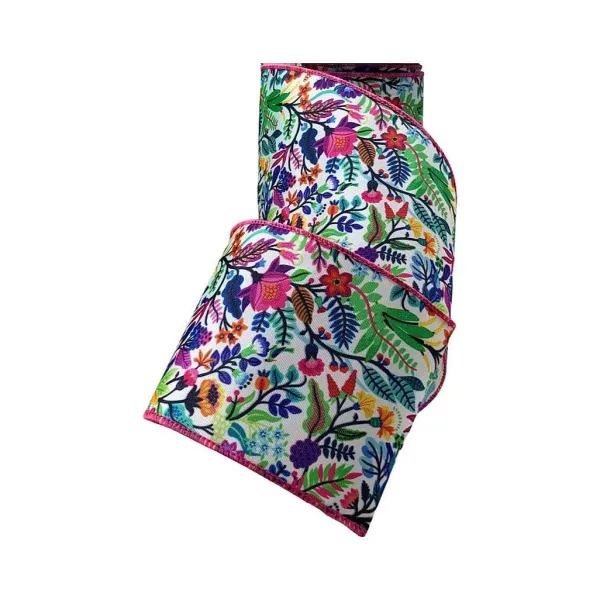 Ribbon^D. Stevens Garden Floral Ribbon 4"X10Yds