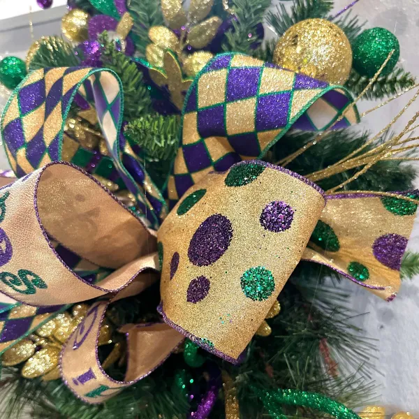 Ribbon^Craig Bachman Giant Mardi Gras Polka Dots, 2.5"X10Yd