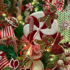 Floral^Liberty Floral Gingerbread Candy Cane Spray