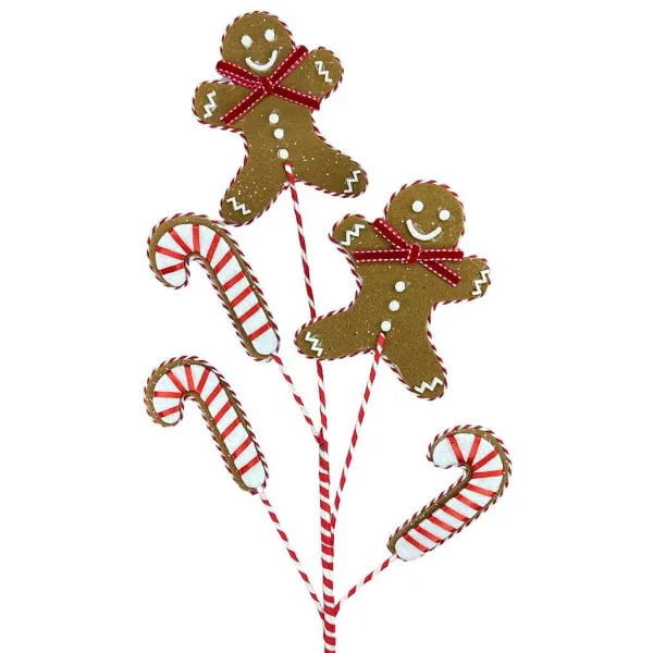 Sprays^Liberty Floral Gingerbread Candy Cane Spray