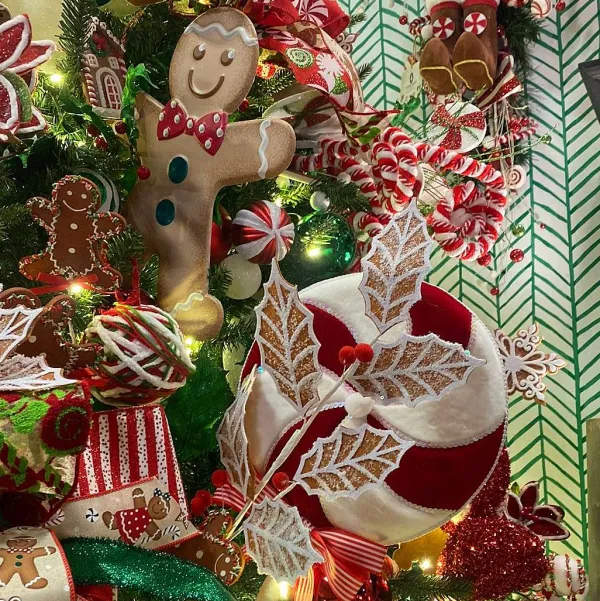 Floral Decor^Direct Export Co. Gingerbread Holly Spray