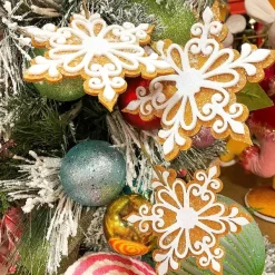 Floral^RAZ Gingerbread Snowflake Spray