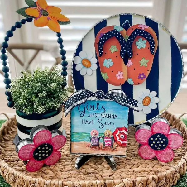 Table Decor^The Round Top Collection Girls Just Wanna Have Sun Mini Gallery Art