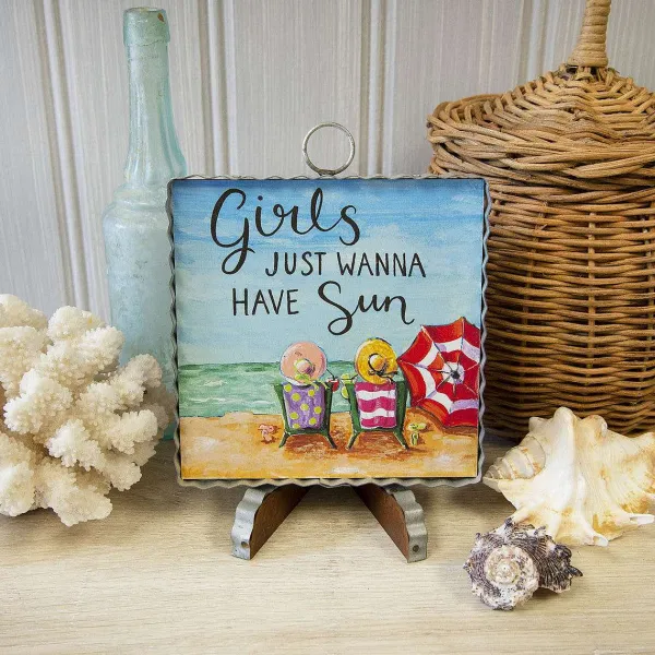Table Decor^The Round Top Collection Girls Just Wanna Have Sun Mini Gallery Art