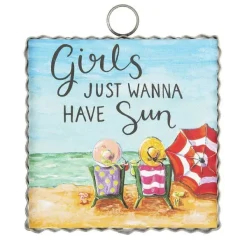 Table Decor^The Round Top Collection Girls Just Wanna Have Sun Mini Gallery Art