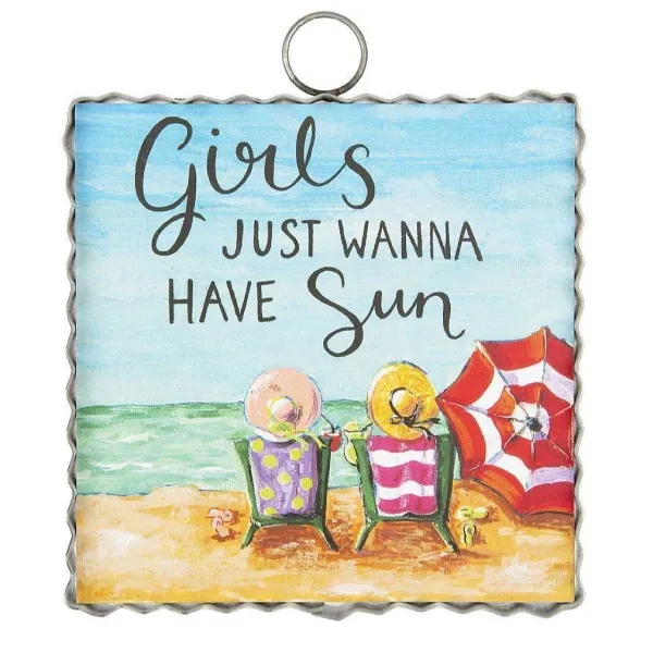 Table Decor^The Round Top Collection Girls Just Wanna Have Sun Mini Gallery Art