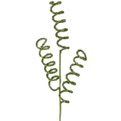 Floral^Regency Glitter Curly Q Spray, Green