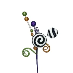 Floral^Liberty Floral Glitter Curly Velvet Ball Pick