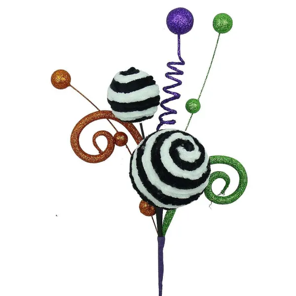 Picks^Liberty Floral Glitter Curly Velvet Ball Pick