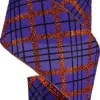 Ribbon^Craig Bachman Glitter Diagonal Plaid Royal Ribbon, 4" X 10Yd