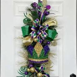 Floral^Regency Glitter Fleur De Lis Spray