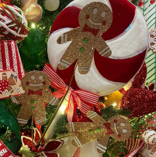 Floral^Craig Bachman Glitter Gingerbread Spray