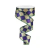 Ribbon^Craig Bachman Glitter Harlequin Ribbon, Purple & Gold 1.5"X10Yd