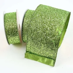 Ribbon^Farrisilk Glitter Magic Lime Green Ribbon, 1.5"X10Yd