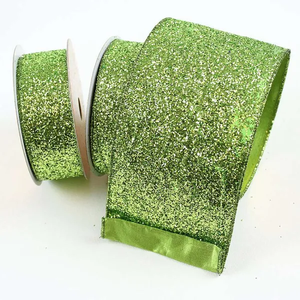Spring^Farrisilk Glitter Magic Lime Green Ribbon, 1.5"X10Yd
