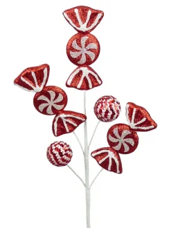 Picks^Liberty Floral Glitter Peppermint Candy Pick
