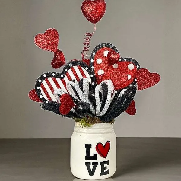 Floral^Craig Bachman Glitter Red Heart Pick
