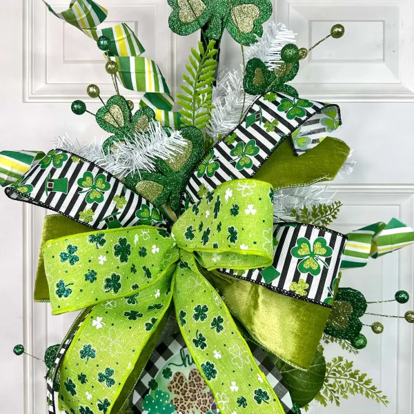 St. Patrick's Day^Craig Bachman Glitter Shamrock Ribbon 2.5"X10Yd