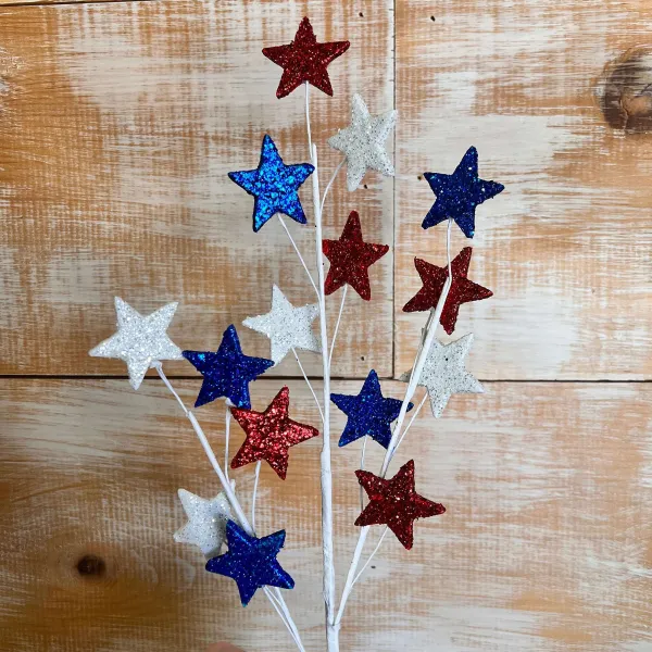 Sprays^Liberty Floral Glitter Star Patriotic Spray