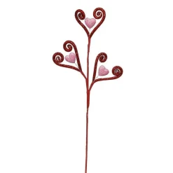 Floral^Craig Bachman Glittered Swirl Tube Heart Spray, 23"