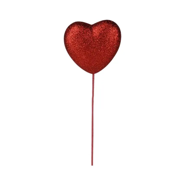 Floral^Craig Bachman Glittery Heart Pick, Red