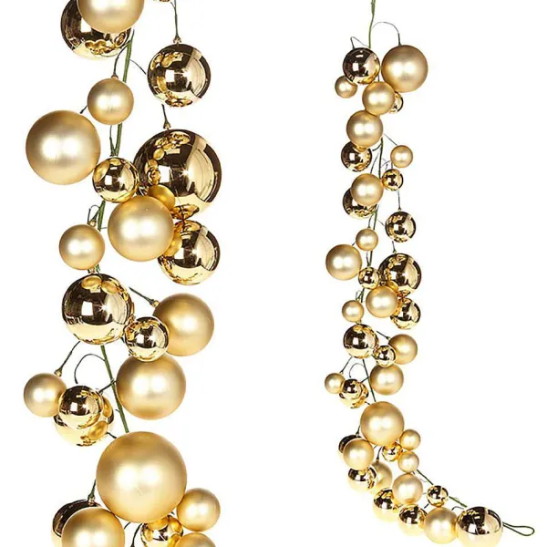 Garlands^RAZ Gold Ball Garland, 4'