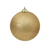 Mardi Gras^Farrisilk Gold Glitter Ball Ornament, 6"