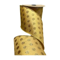Ribbon^D. Stevens Gold Glitter Dot Ribbon, 4" X 10Yd