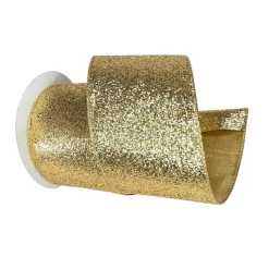 Ribbon^Farrisilk Gold Glitter Magic Ribbon 4"X10Yd