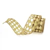 Mardi Gras^Farrisilk Gold Jester Diamond Lace Ribbon, 2.5" X 5Yd