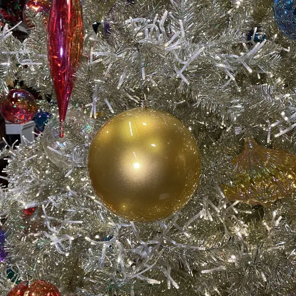 Mardi Gras^Farrisilk Gold Matte Ball Ornament, 6"