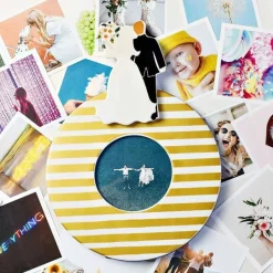 Home Accents^Happy Everything Gold Medium Stripe Round Frame By !