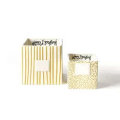 Decorative Containers^Happy Everything Gold Mini Dot Small Nesting Cube By !