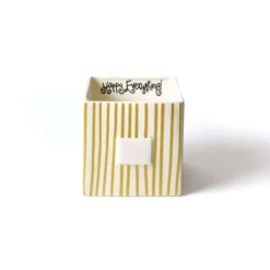 Table Decor^Happy Everything Gold Mini Stripe Medium Nesting Cube By !