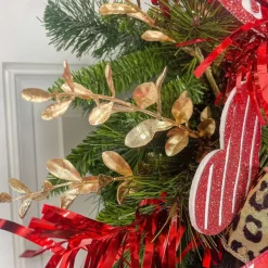 Floral^Regency Gold Painted Glitter Boxwood Spray, 23