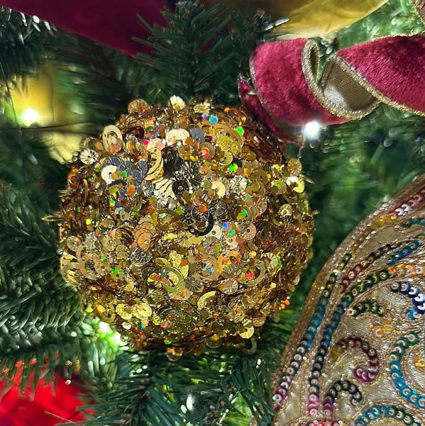 Mardi Gras^Craig Bachman Gold Sequin Glitter Ornament