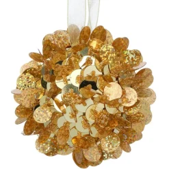 Mardi Gras^Regency Gold Sequin Retro Ball Ornament