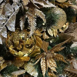 Mardi Gras^Farrisilk Gold Shiny Ball Ornament, 6"