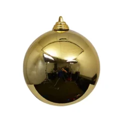 Mardi Gras^Farrisilk Gold Shiny Ball Ornament, 8"
