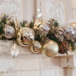 Mardi Gras^Farrisilk Gold Shiny Ball Ornament, 8"
