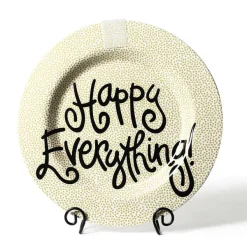 Table Decor^Happy Everything Gold Small Dot Big Round Platter By !