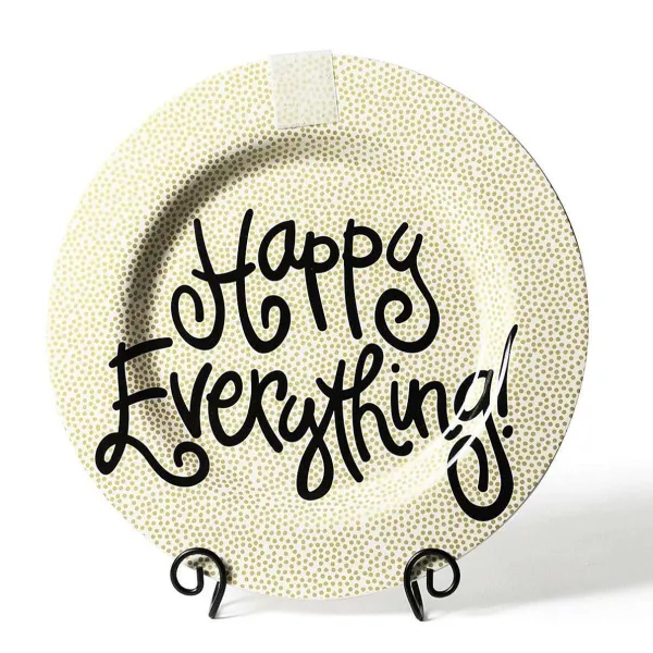 Table Decor^Happy Everything Gold Small Dot Big Round Platter By !