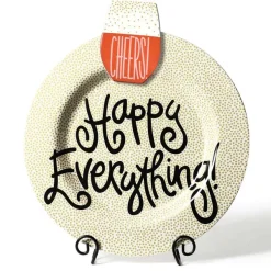 Table Decor^Happy Everything Gold Small Dot Big Round Platter By !