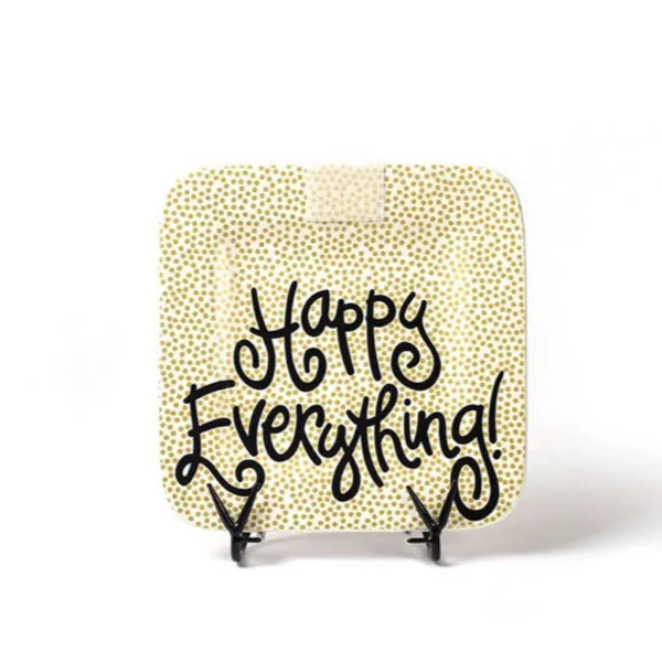 Kitchen & Dining^Happy Everything Gold Small Dot Square Mini Entertaining Platter By !
