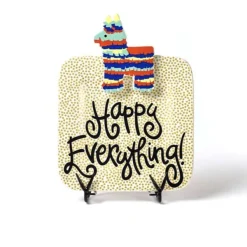 Kitchen & Dining^Happy Everything Gold Small Dot Square Mini Entertaining Platter By !