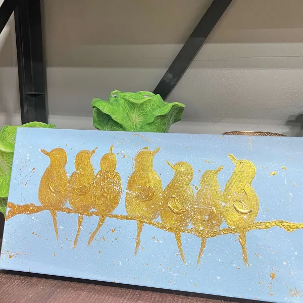Wedding Showers^CYTA Art Golden Birds Art