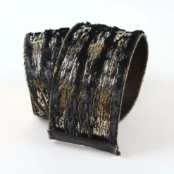 Ribbon^Farrisilk Golden Fleece Ribbon, Black 4"X10Yd