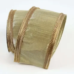 Ribbon^Farrisilk Golden Gold Borders Ribbon, 2.5" X 10Yd