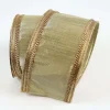 Ribbon^Farrisilk Golden Gold Borders Ribbon, 4" X 10Yd